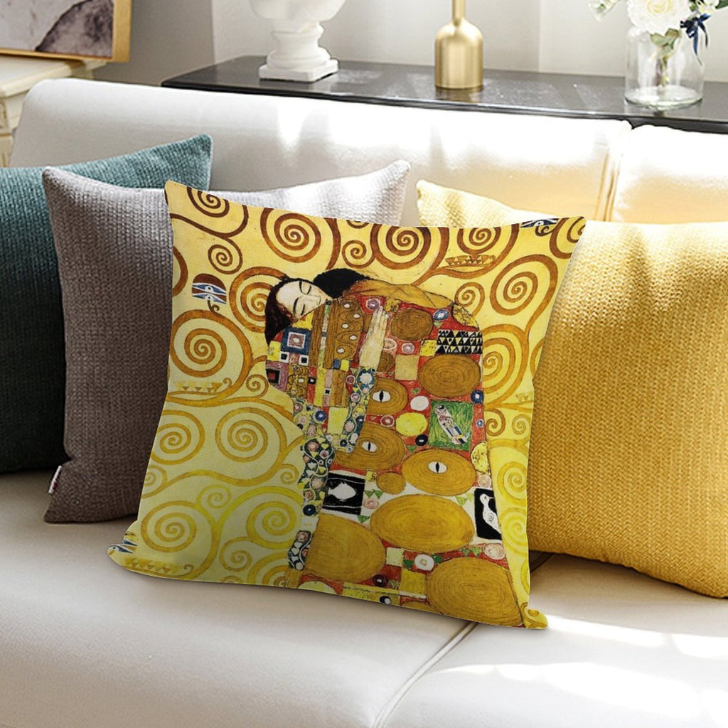Gustav Klimt The Embrace Soft Ultra-Soft Texture Throw Pillow