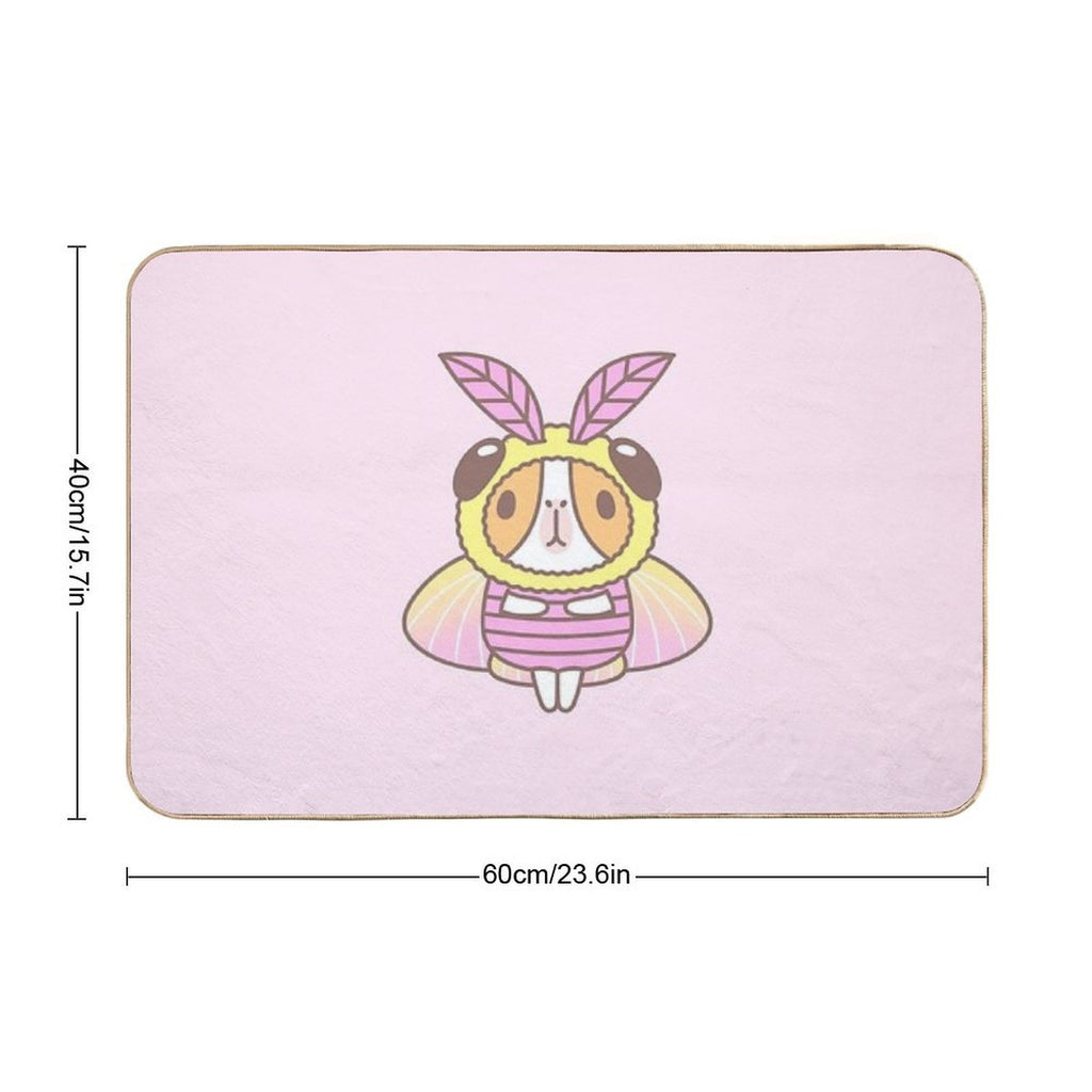 Guinea Pig in Rosy Maple Moth Costume  Long-Lasting Bath Mat