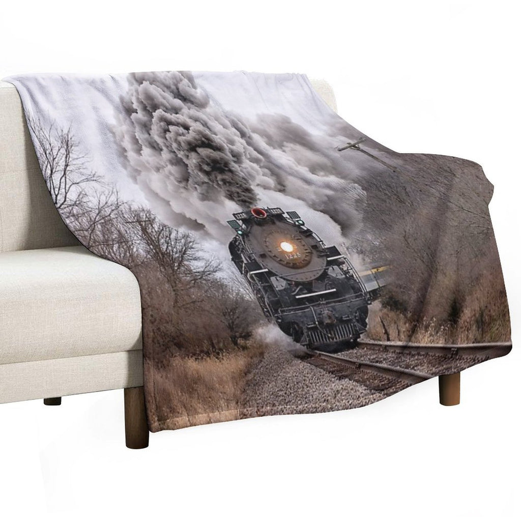 Pere Marquette 1225 Locomotive Compact Throw Blanket