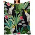 Cockatoo Pattern Sustainable Throw Blanket