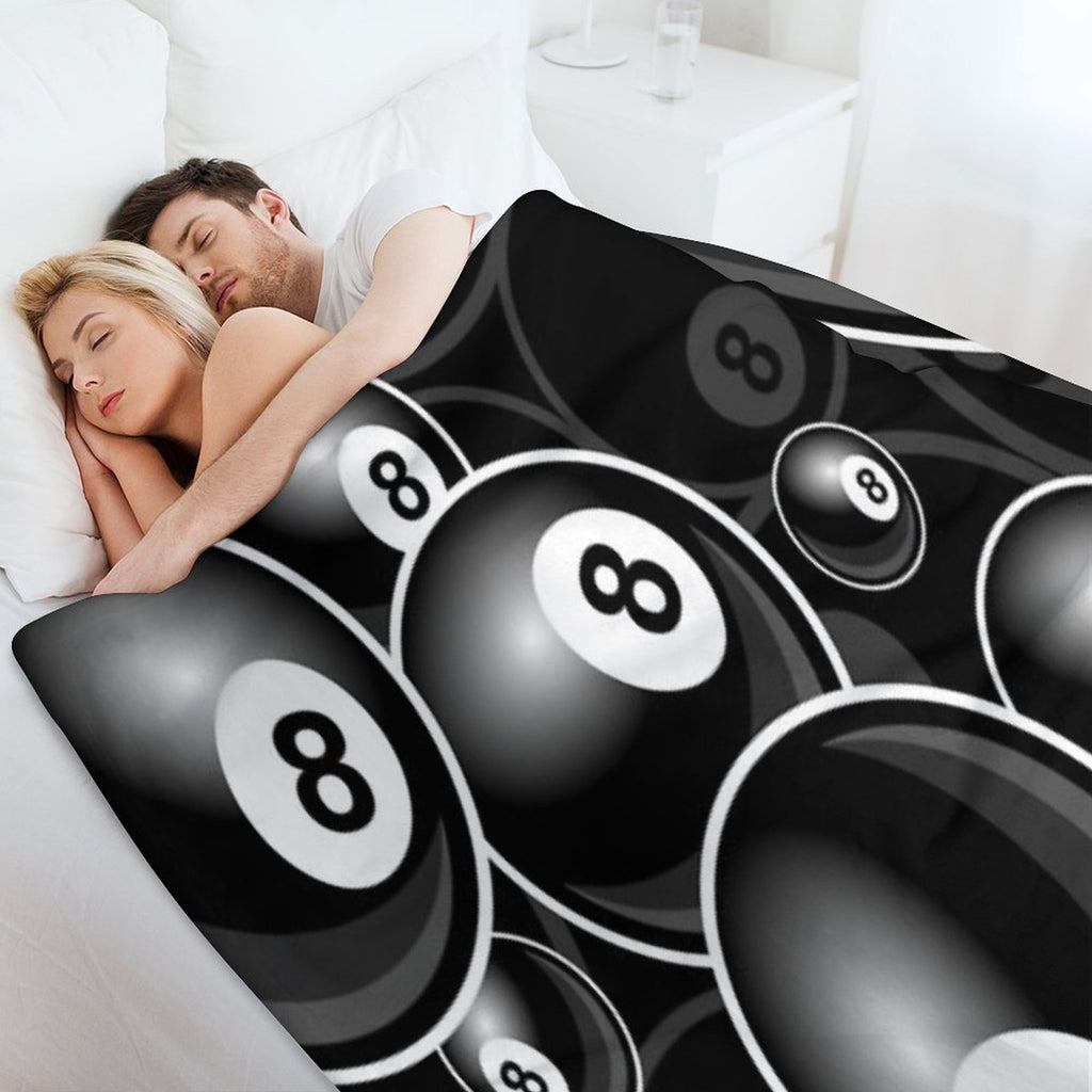 Billiards Black 8 Ball 8-Ball Black And White Comfort Throw Blanket