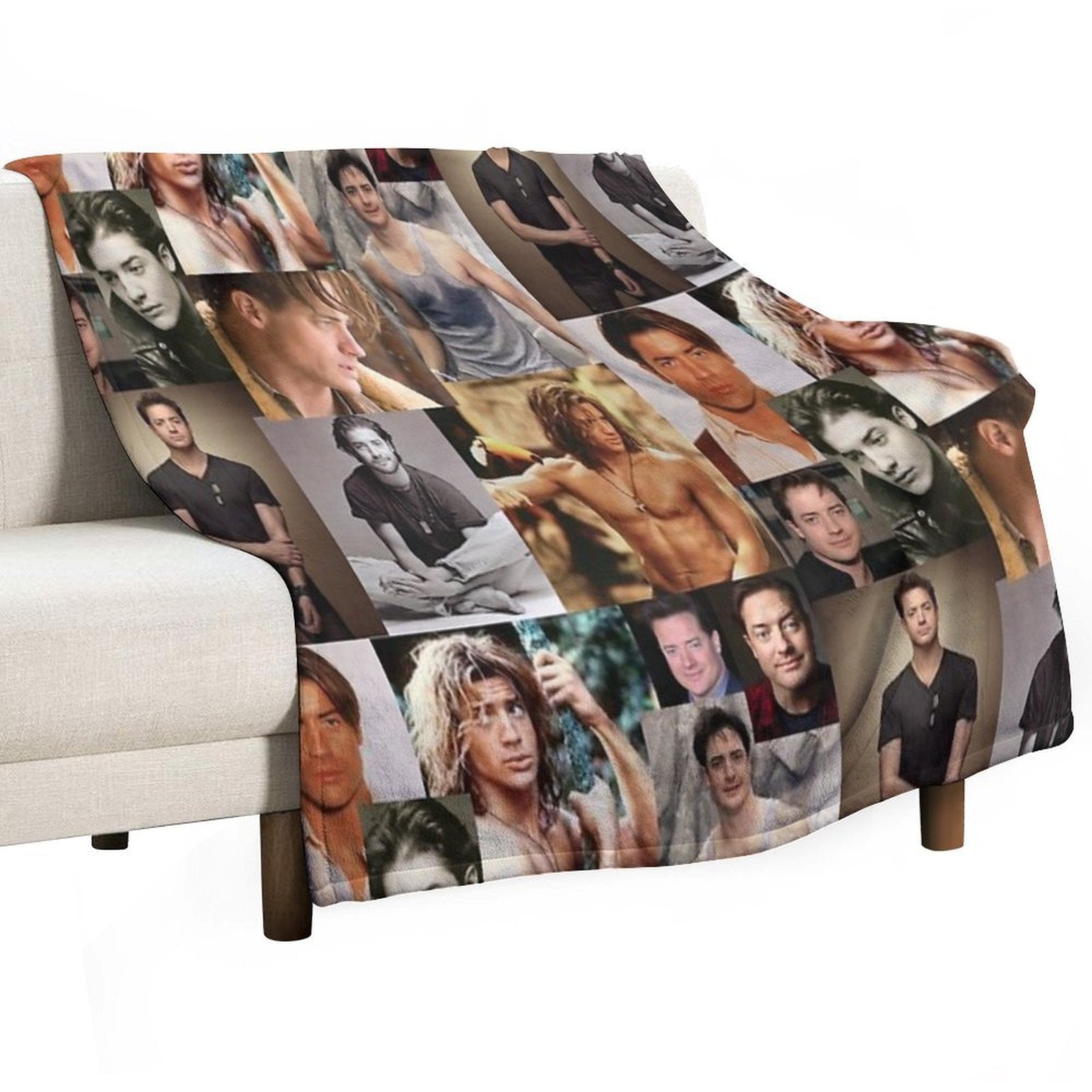 Brendan Fraser Love Collage Plush Throw Blanket