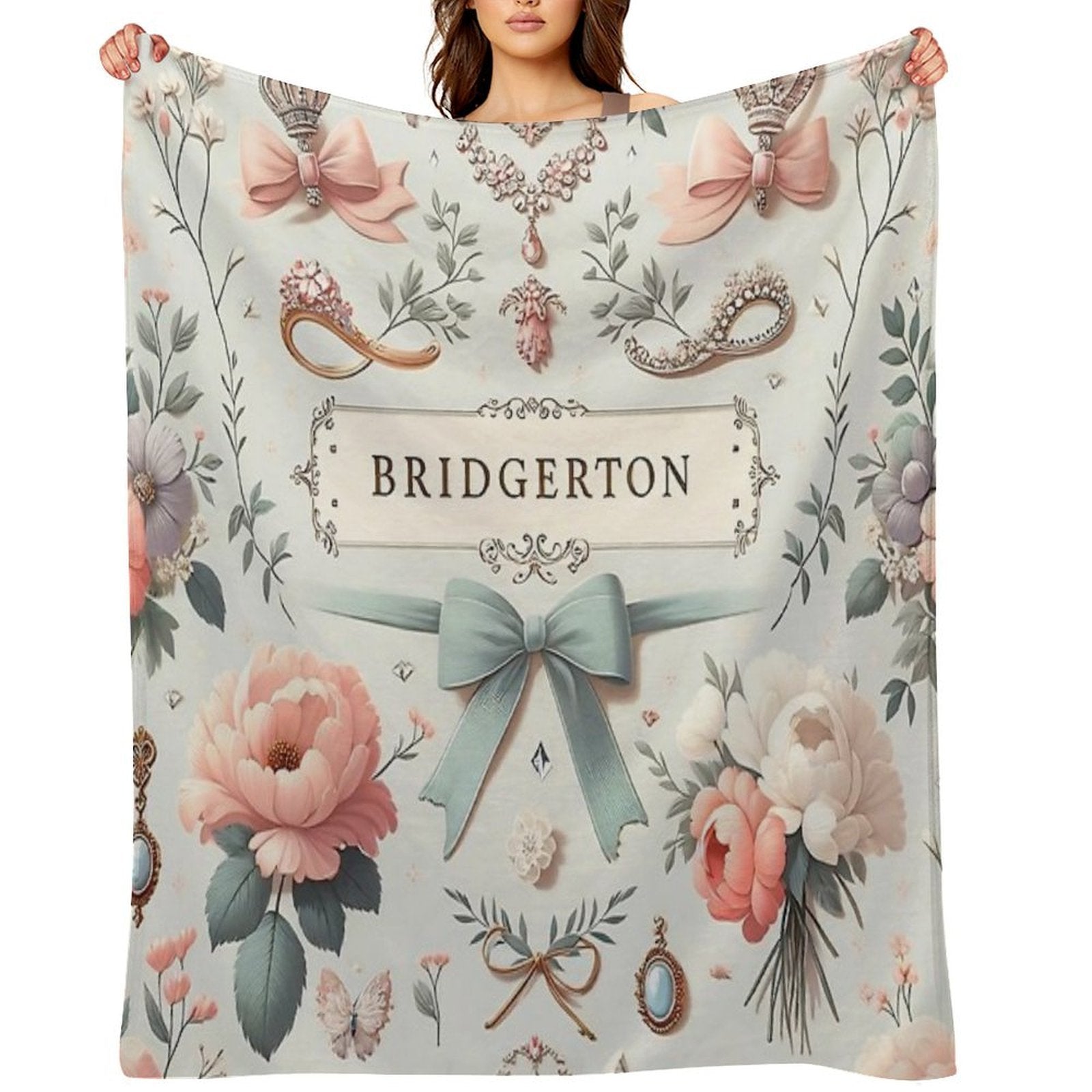 Whimsical World Of Bridgerton Print Compact Throw Blanket