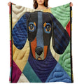 Dachsund Patchwork Quilt Durable Throw Blanket