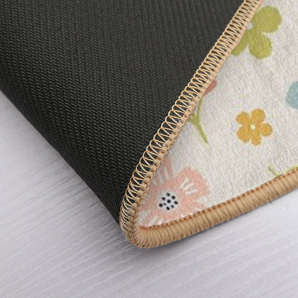 Spring Florals in Pastel Neutrals  Non-Slip Bath Mat