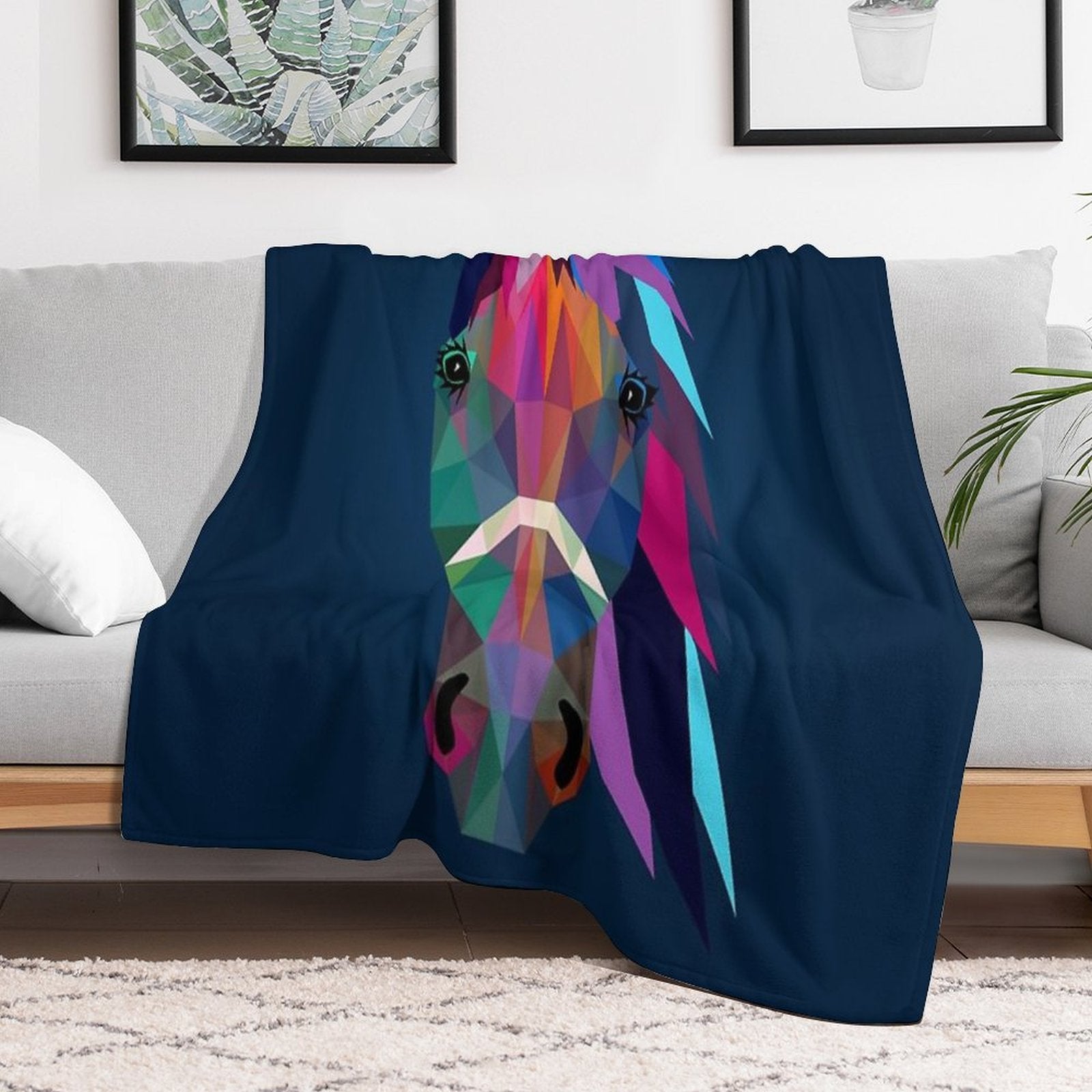 Horse Wrinkle-free Throw Blanket