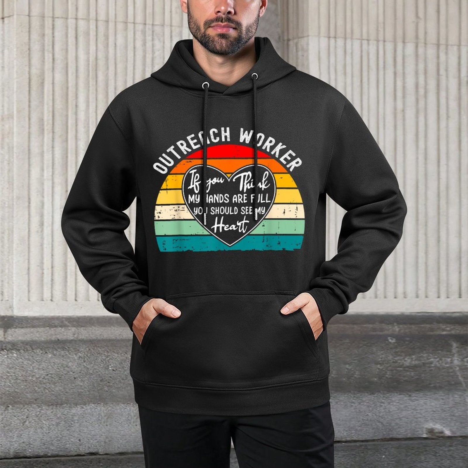 Outreach Worker Appreciation - You Should See My Heart Cotton-Polyester Blend Hoodie