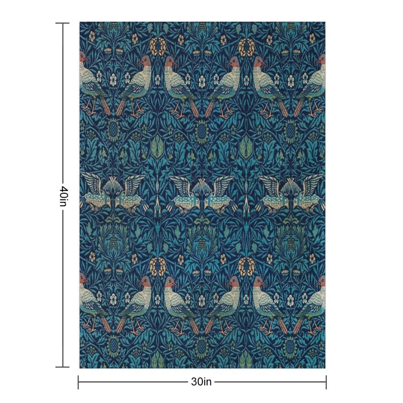 Bird by William Morris, 1878 Wrinkle-free Throw Blanket