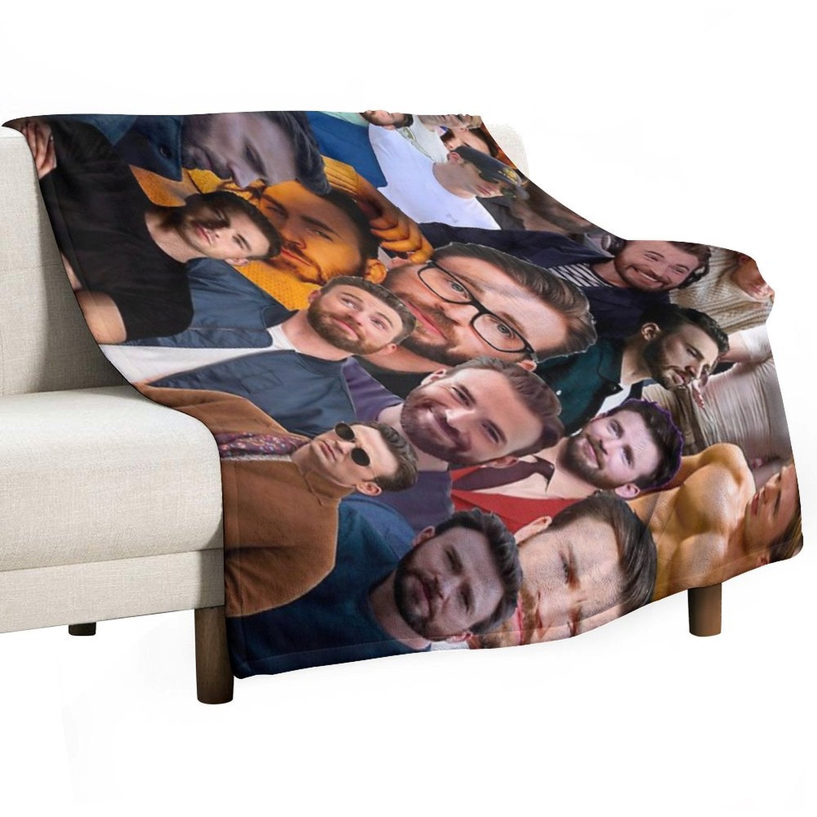 Chris Evans Photo Collage Easy Care Throw Blanket