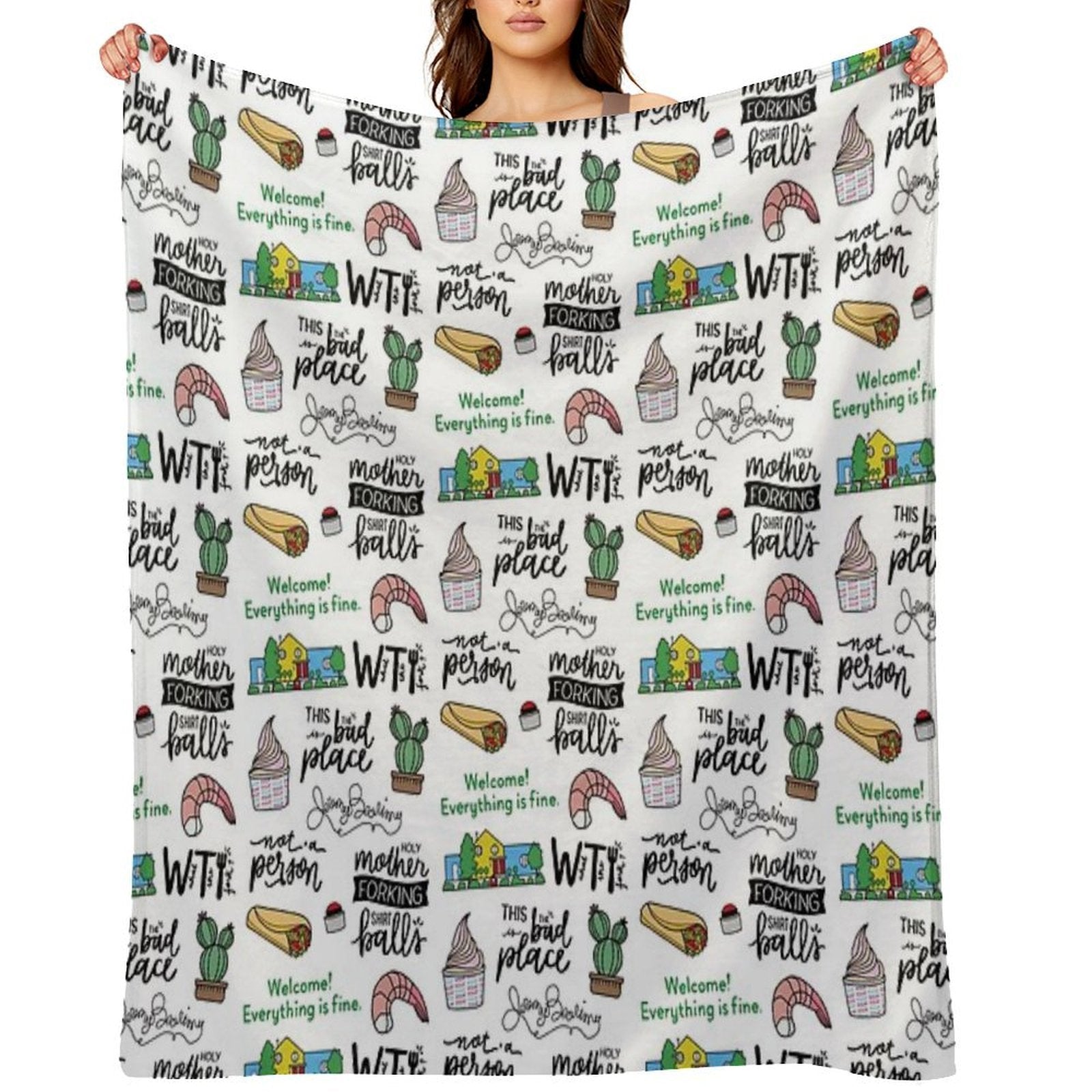 The Good Place TV Show Art Velvety-soft Throw Blanket
