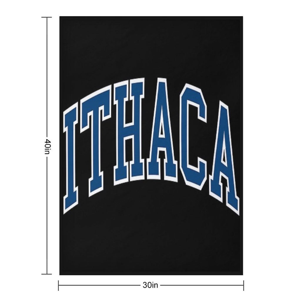Ithaca - College Font Curved Travel-friendly Throw Blanket