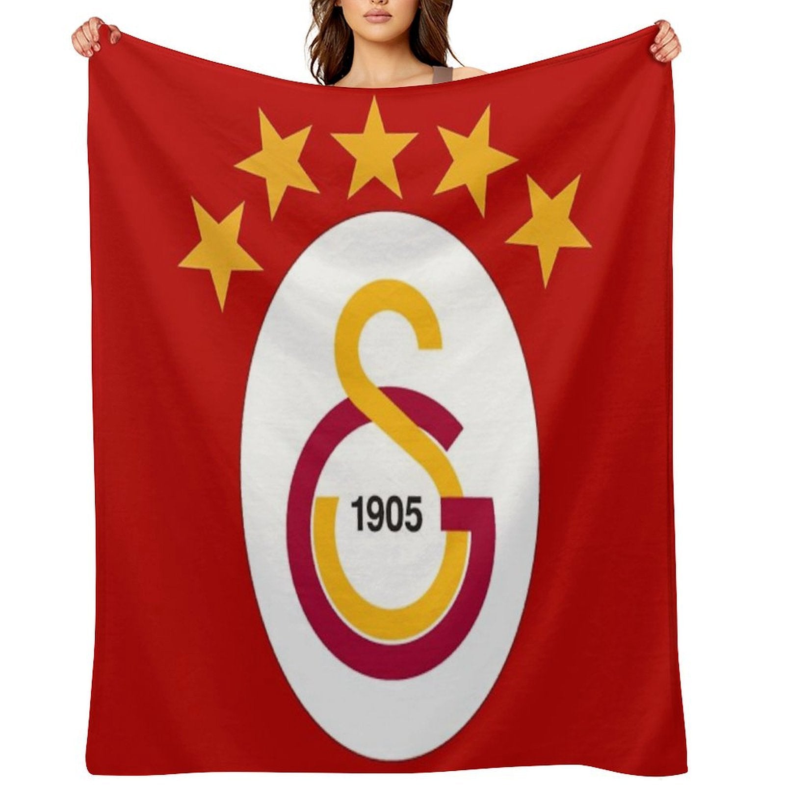 Galatasaray 2025 Championship Design – 5-Star Emblem Gift-ready Throw Blanket