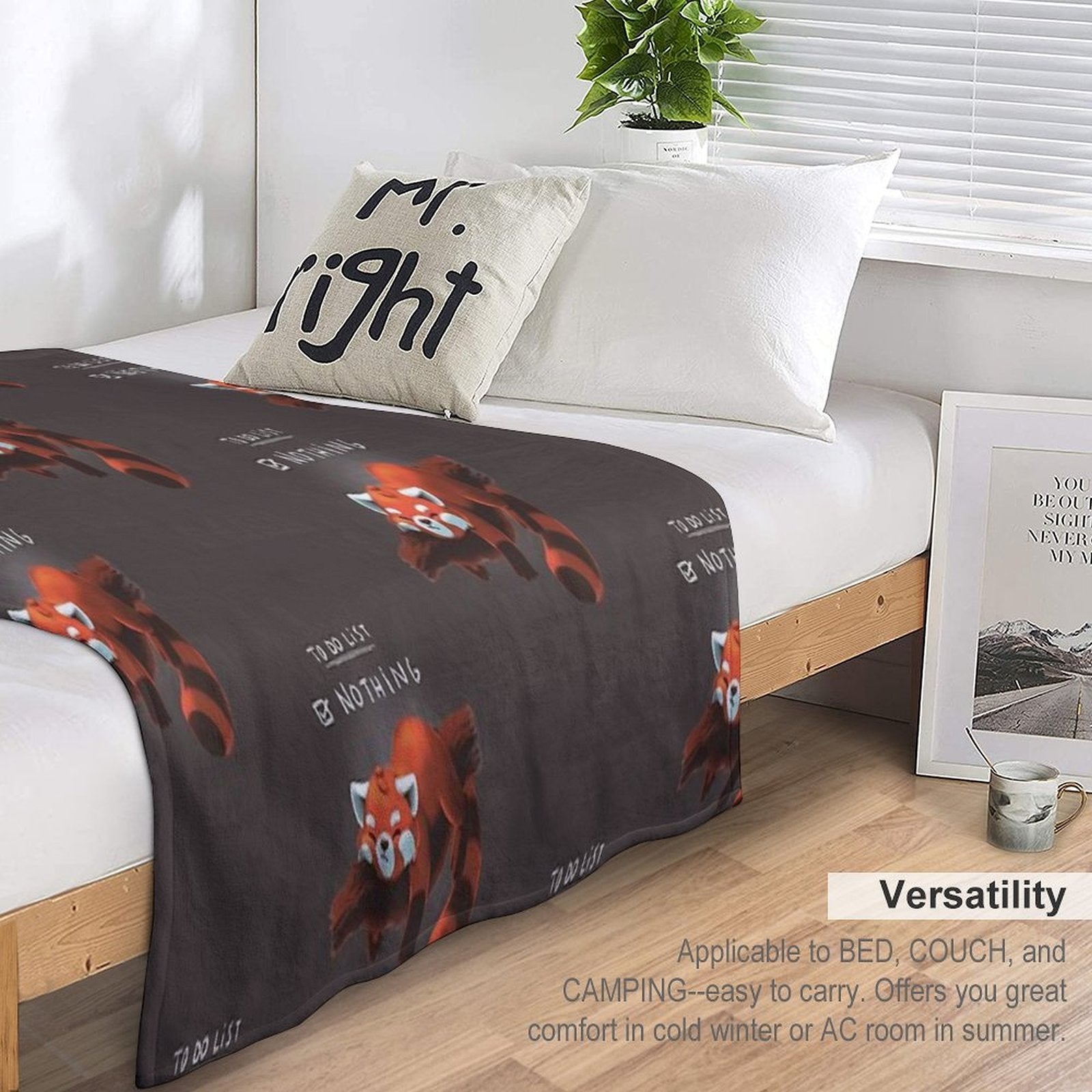 Red Panda Day - to Do List Nothing - Cute Fluffy Animal - Procrastinate Durable Throw Blanket
