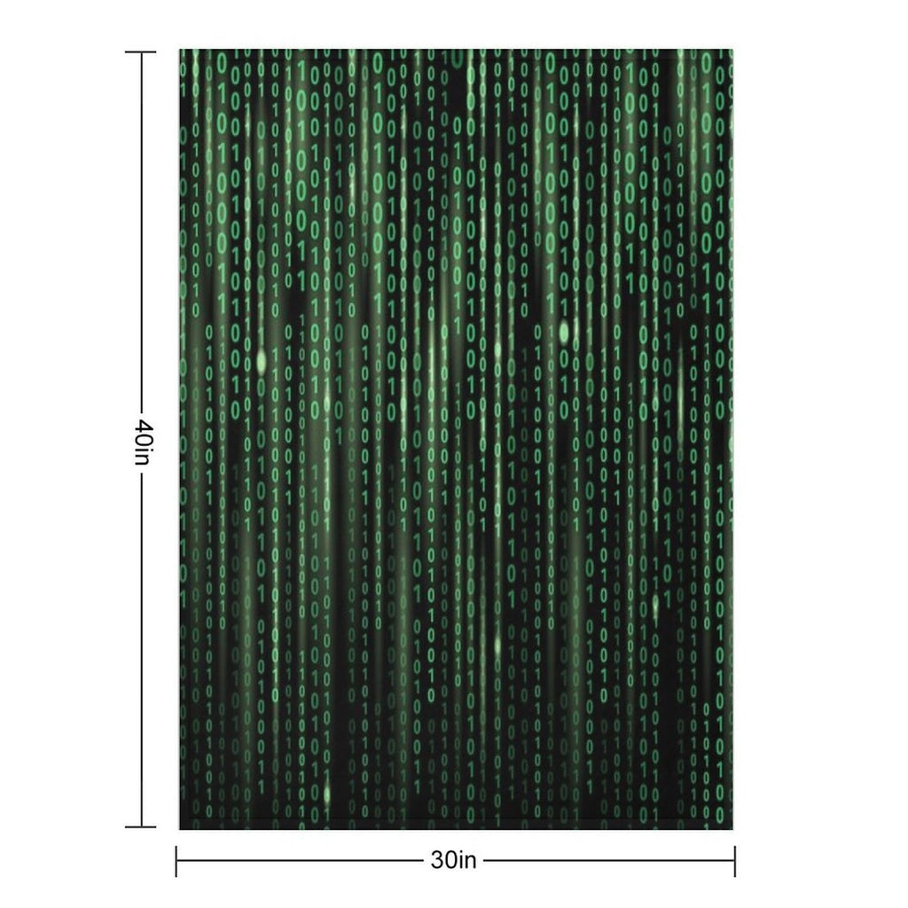 Binary Code Background Matrix Code Anti-pilling Throw Blanket