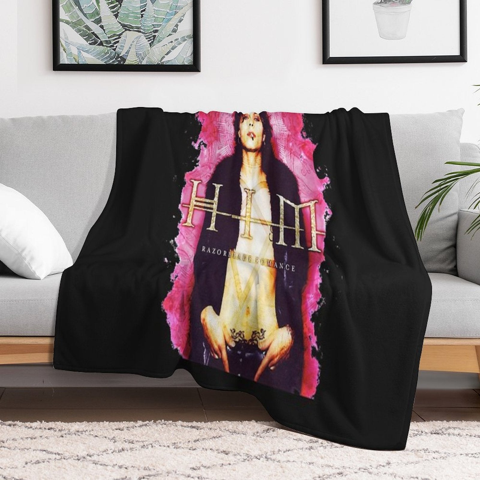 Him Band Vv H I M Him Ville Valo Razorblade Romance Smoke Gift-ready Throw Blanket