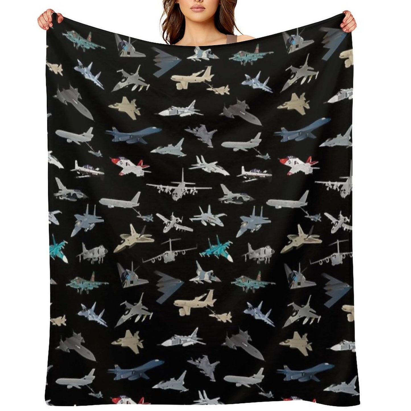 Modern Military Airplanes Easy Care Throw Blanket