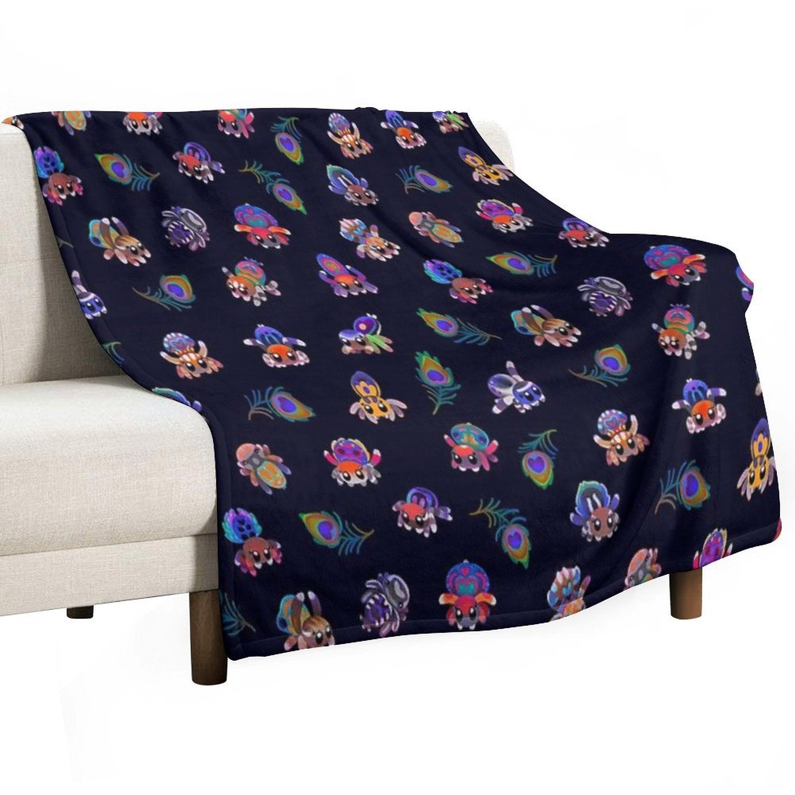 Peacock Spider Shrink-resistant Throw Blanket