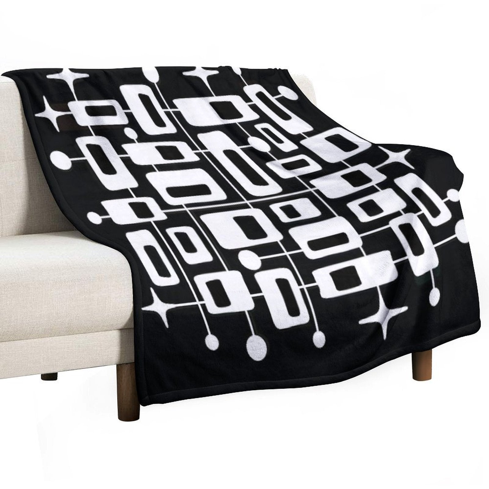 Mid Century Modern Cosmic Abstract Geometric Pattern Premium Throw Blanket