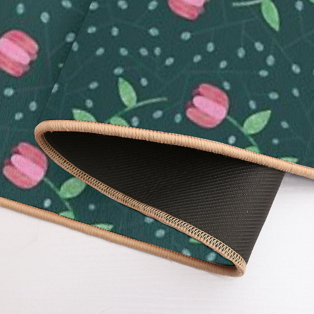 Roses in Circles  High-Traffic Bath Mat