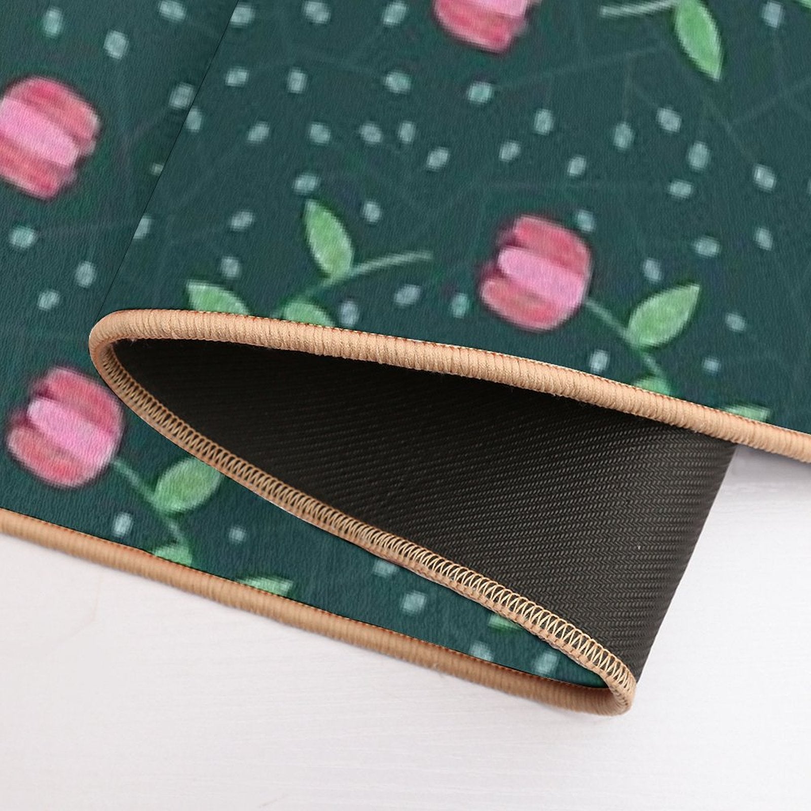 Roses in Circles  High-Traffic Bath Mat