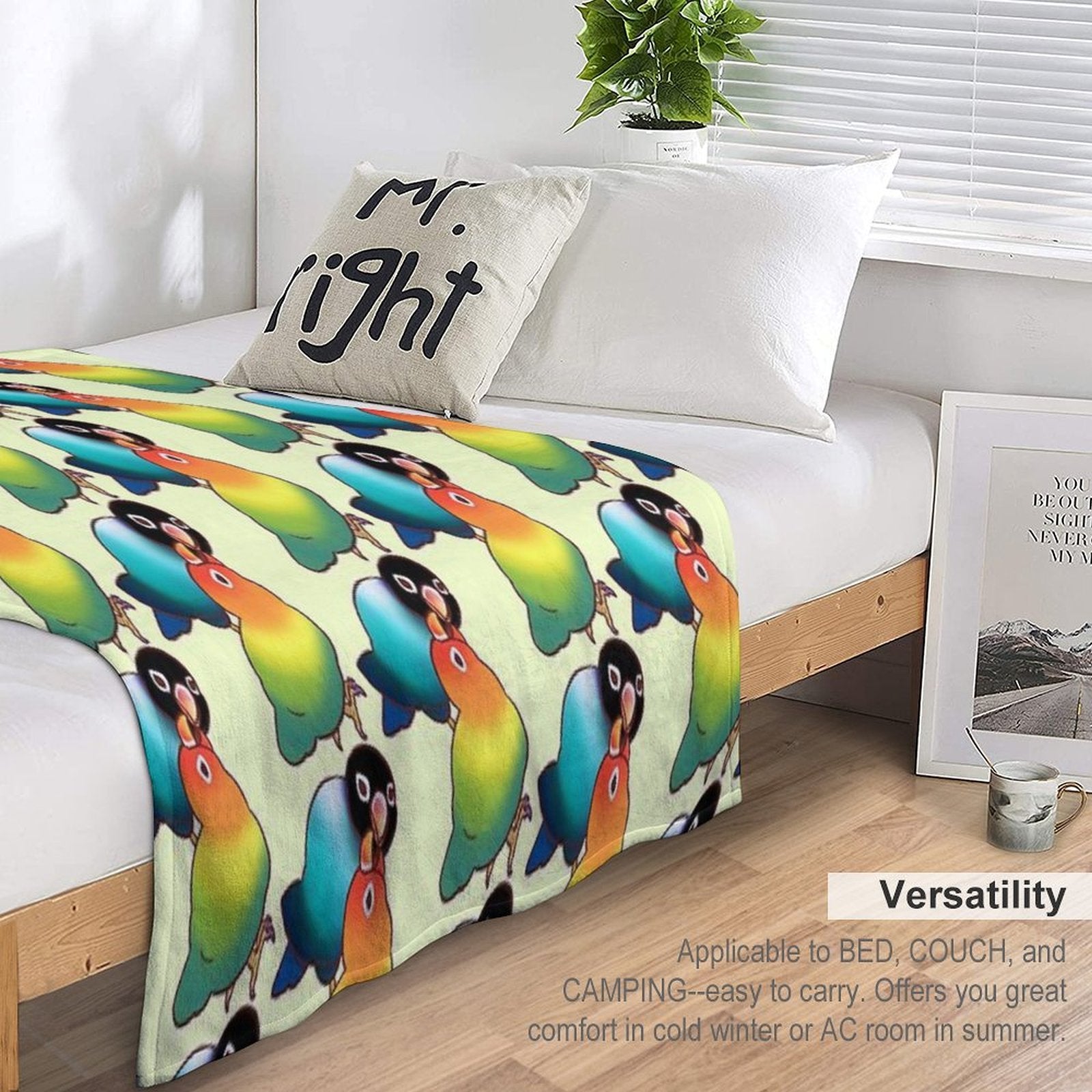 LOVEBIRDS T-SHIRTS Multi-functional Throw Blanket