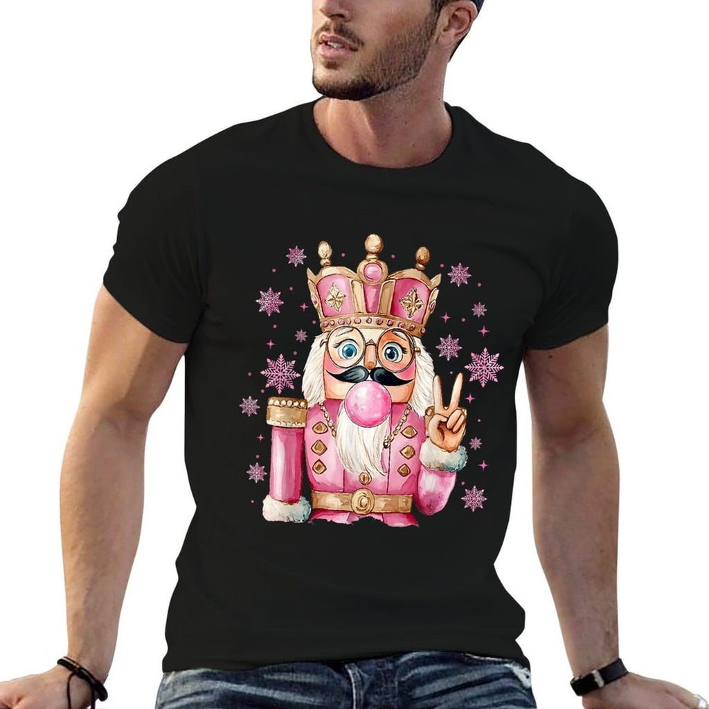 Cute Pink Nutcracker Blowing Bubble Christmas Girly Pajamas  Moisture-wicking T-Shirt