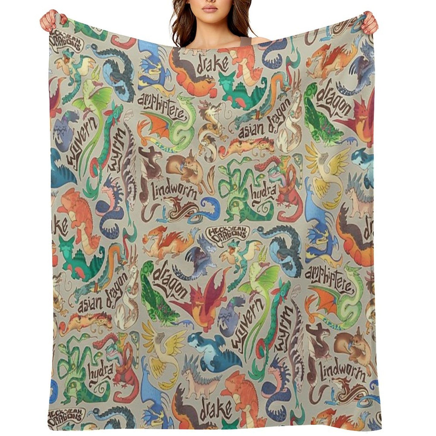 Mini Dragon Compendium Travel-friendly Throw Blanket