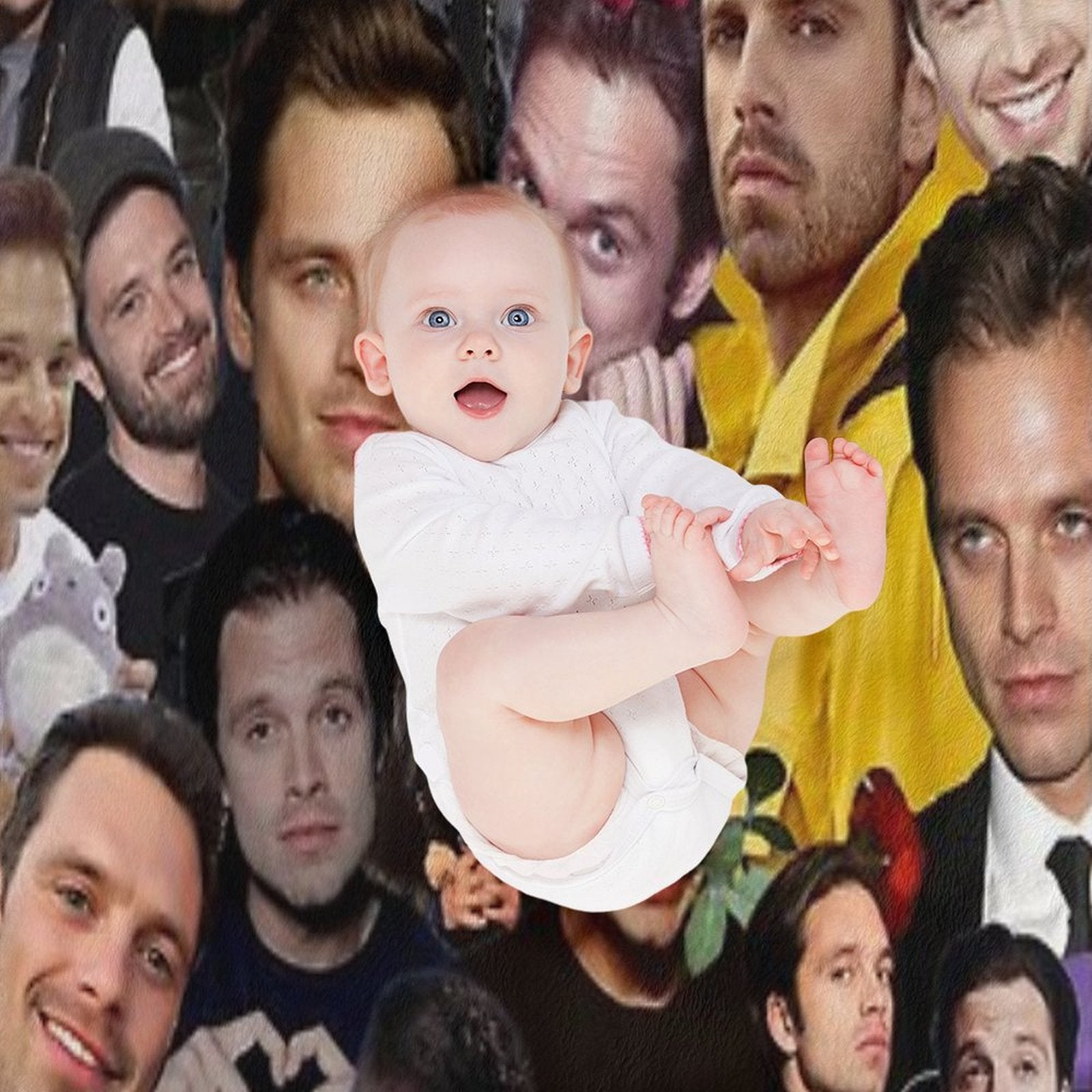 Sebastian Stan Photo Collage Compact Throw Blanket