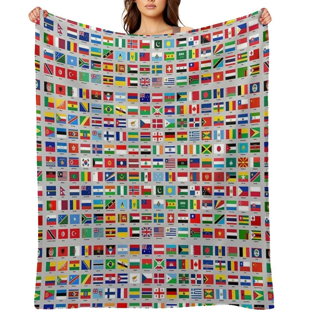 All of The Current World Flags Every Nation Velvety-soft Throw Blanket