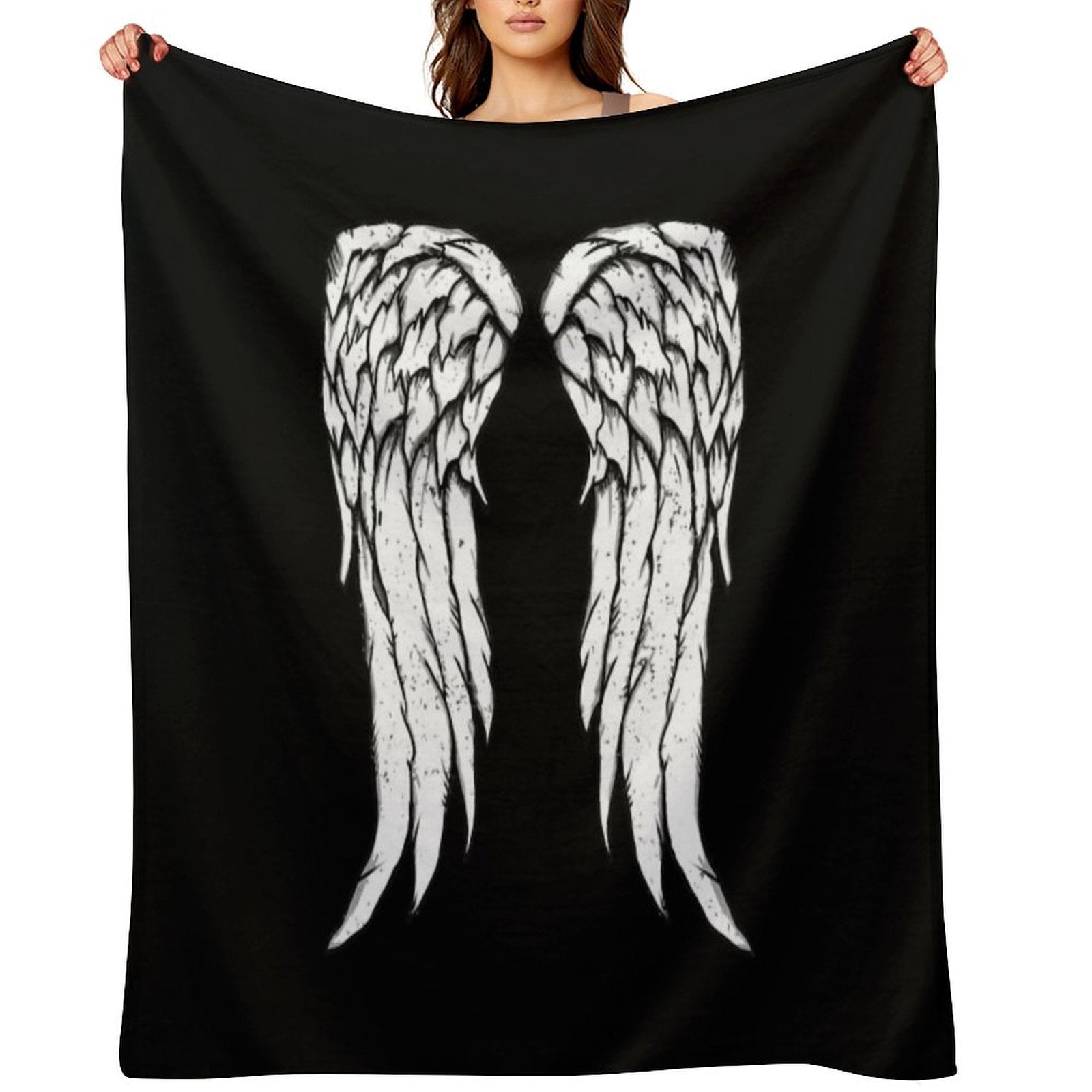 Daryl Dixon Wings - Zombie Velvety-soft Throw Blanket