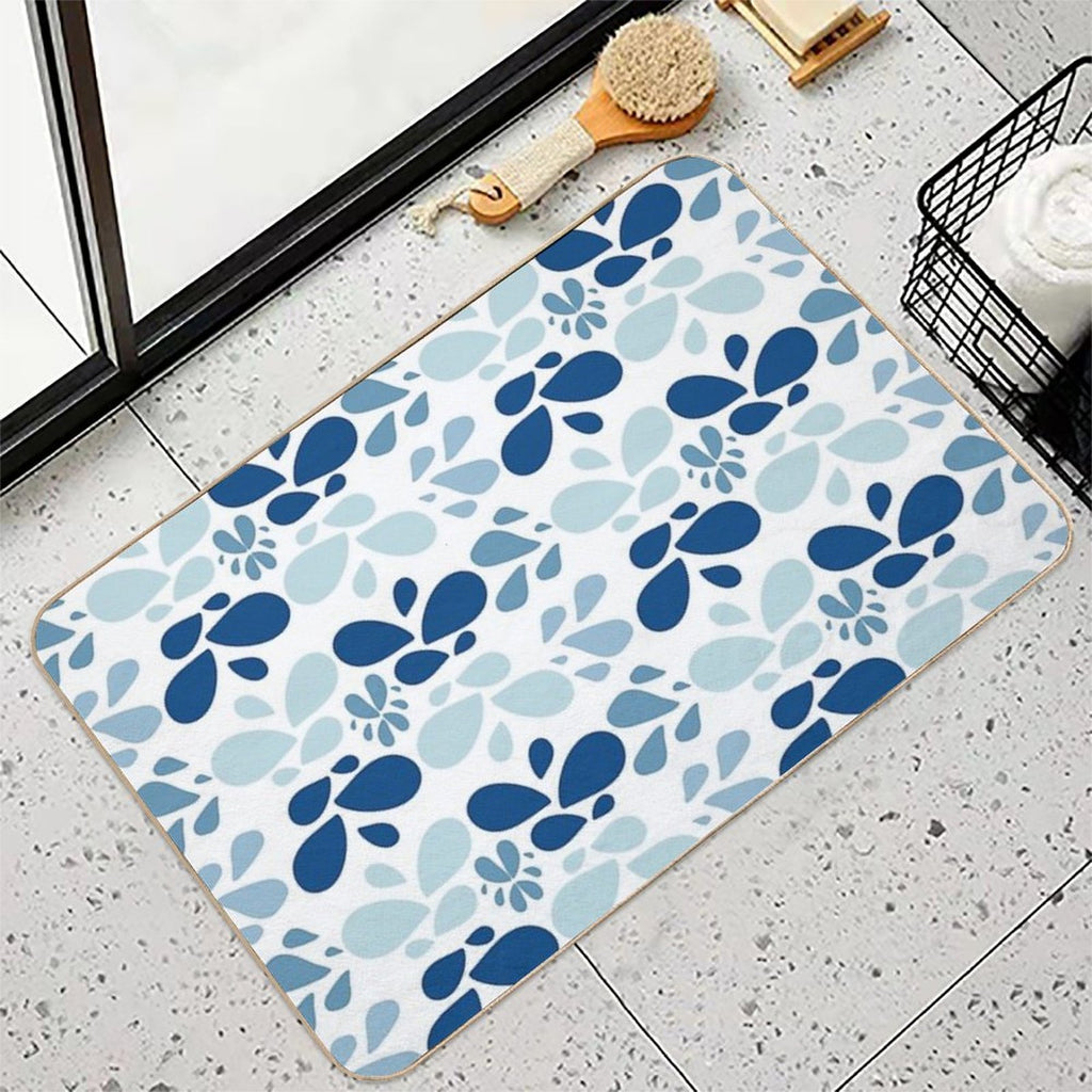 Abstract Blue  Repositionable Bath Mat