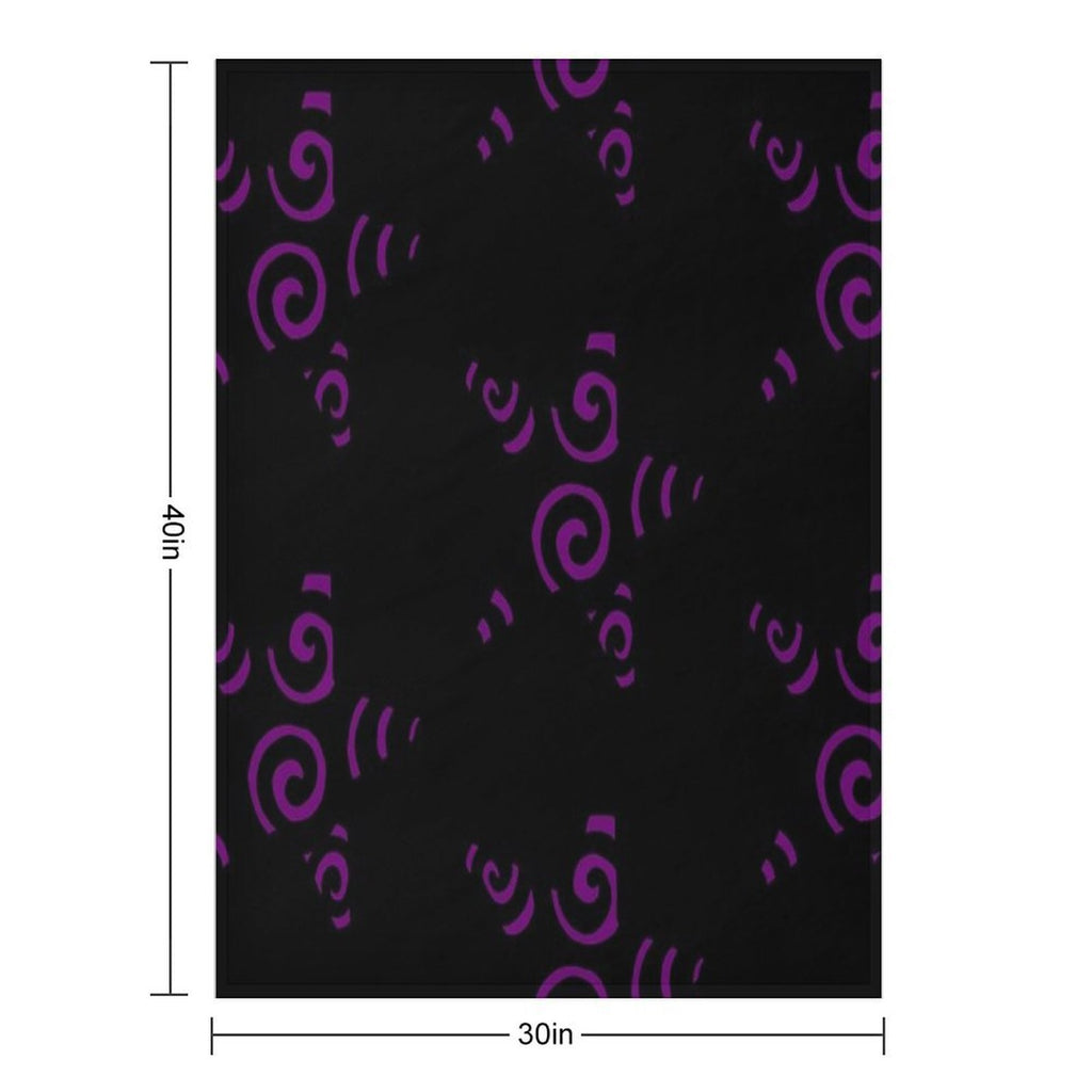 Purple Swirly Star Plush Throw Blanket