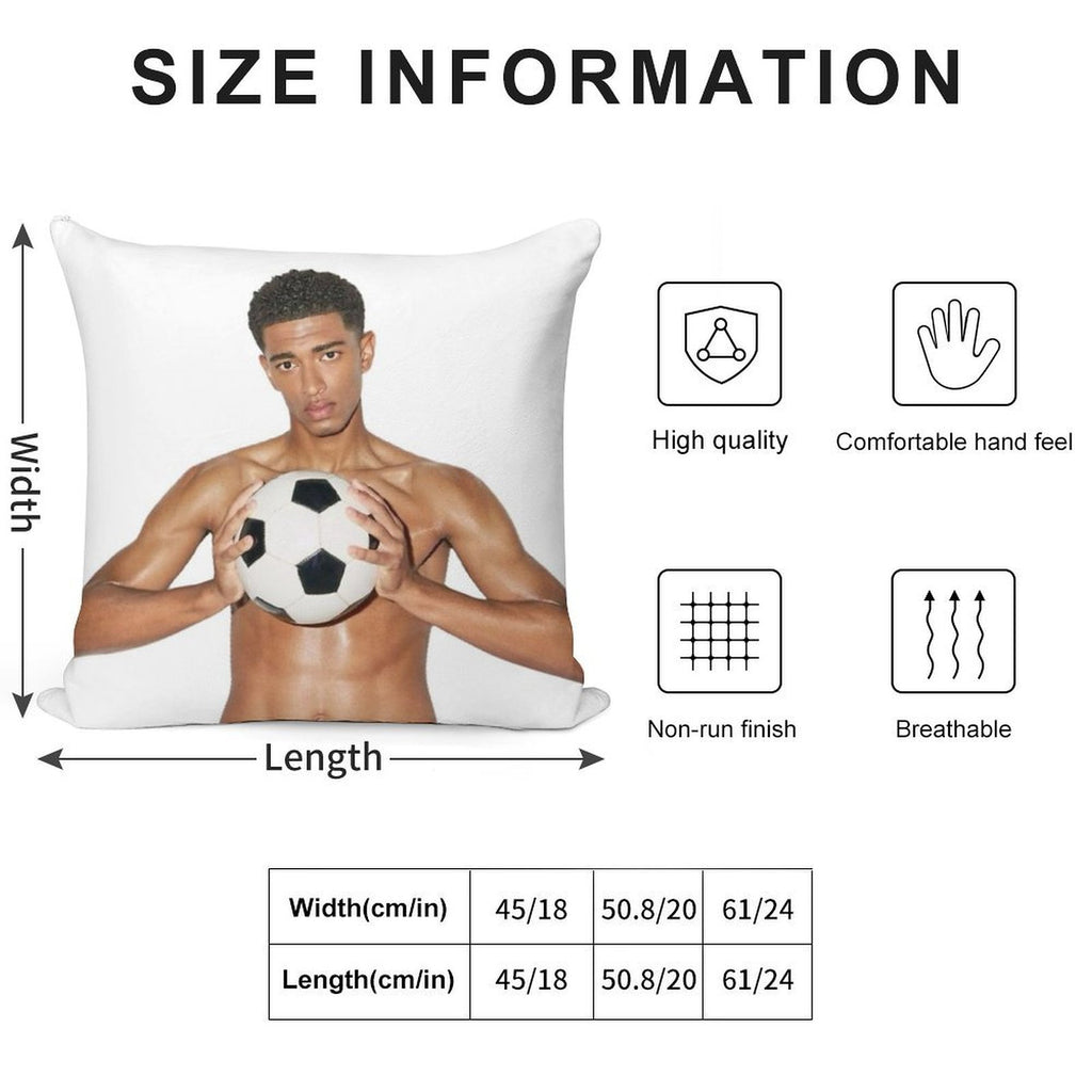 Jude Bellingham Soft Shrink-Resistant Throw Pillow