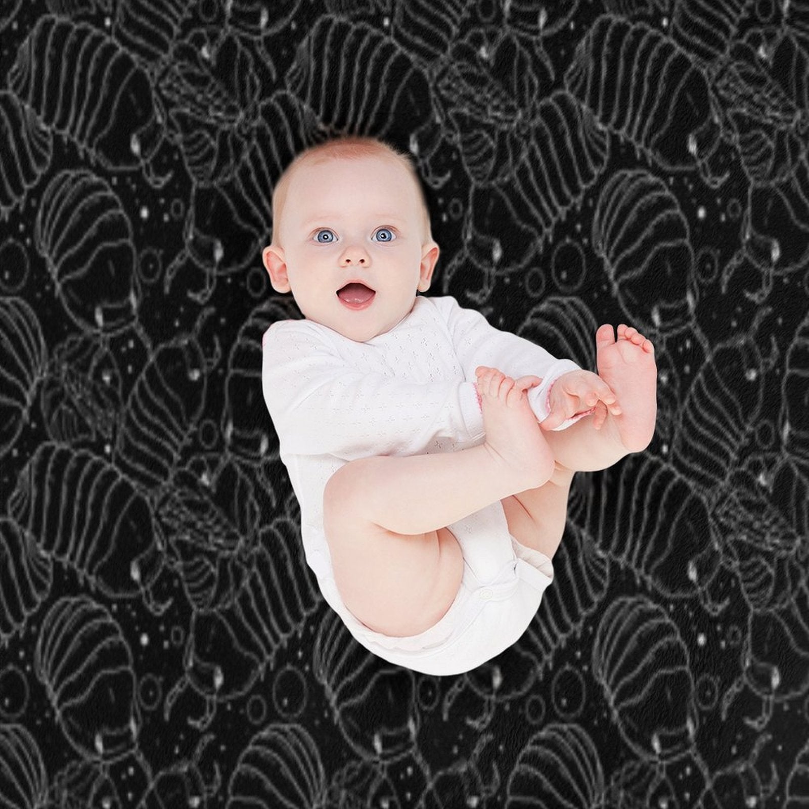 Monochrome Isopods 2 Sustainable Throw Blanket