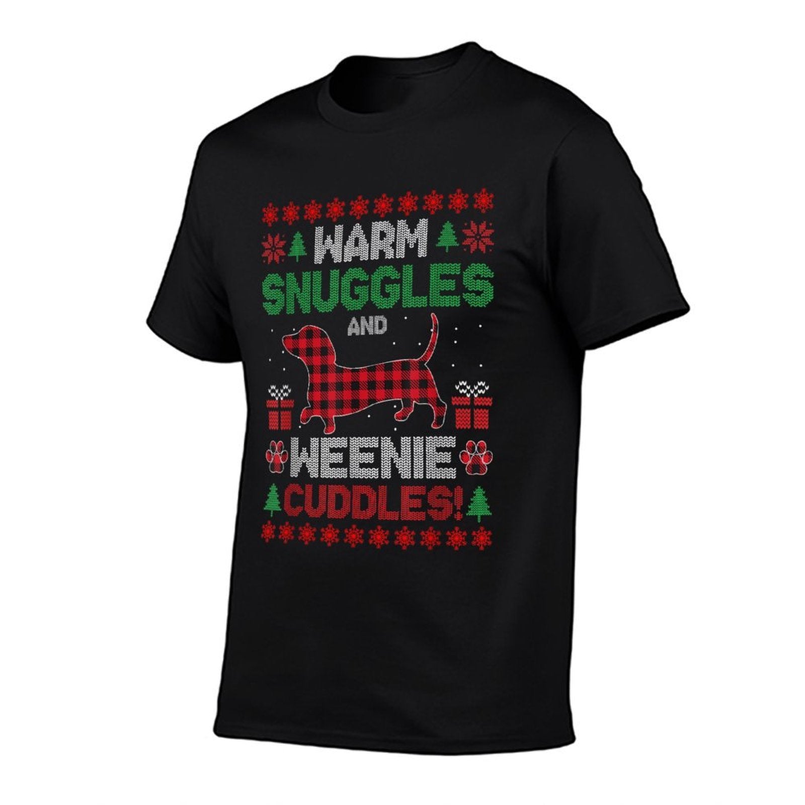 Weenie Dog Christmas Pajama Cute Weiner Ugly Christmas Men Women Kids  High-quality Stitching T-Shirt