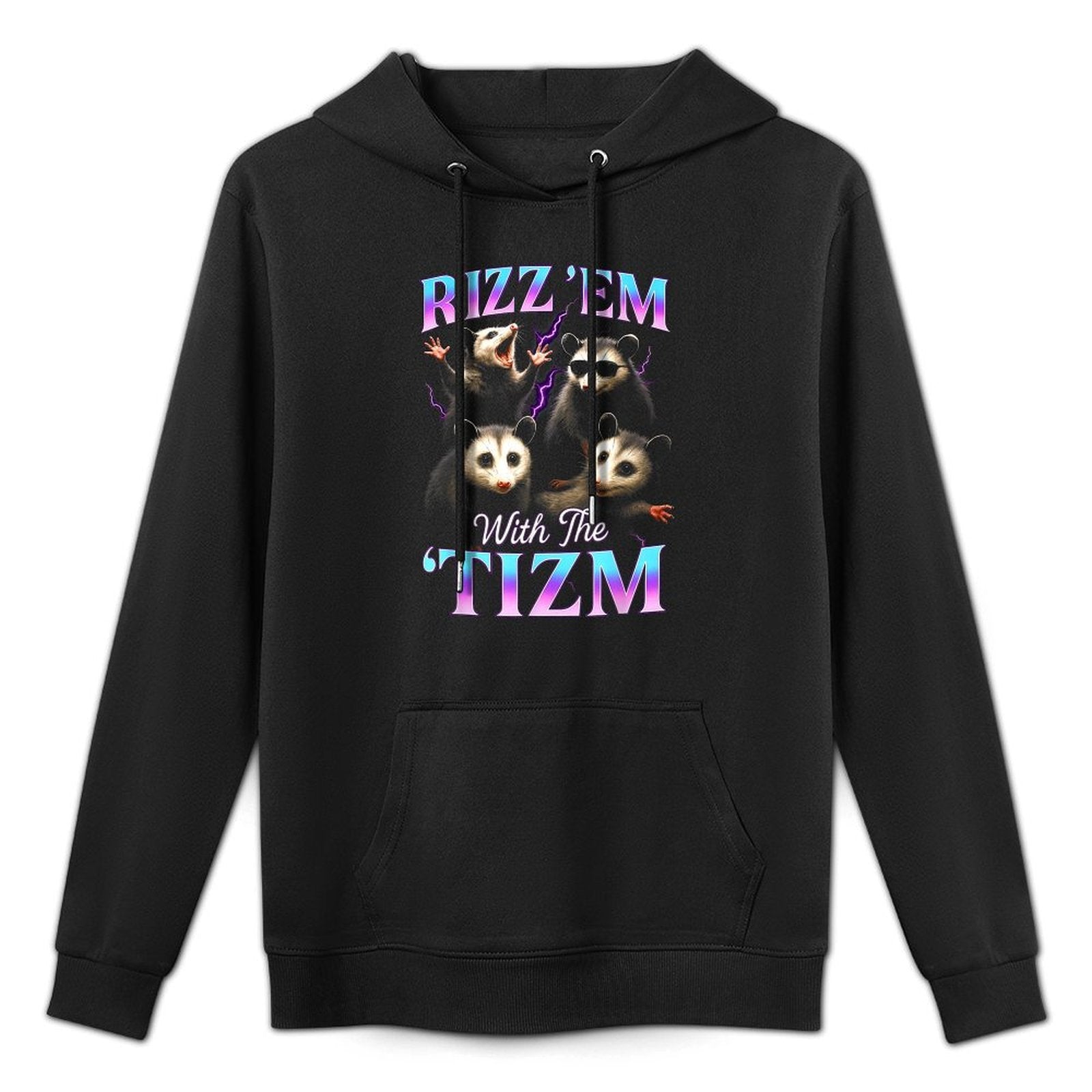 Rizz Em with The Tism Autistic Possum Graphic Funny Meme Layering Staple Hoodie