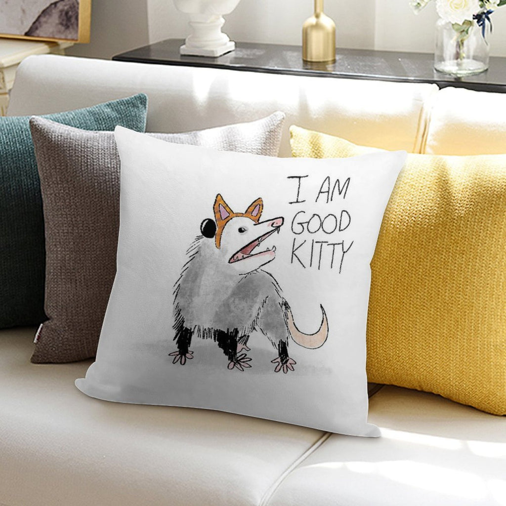 I AM GOOD KITTY Design Soft Shrink-Resistant Throw Pillow
