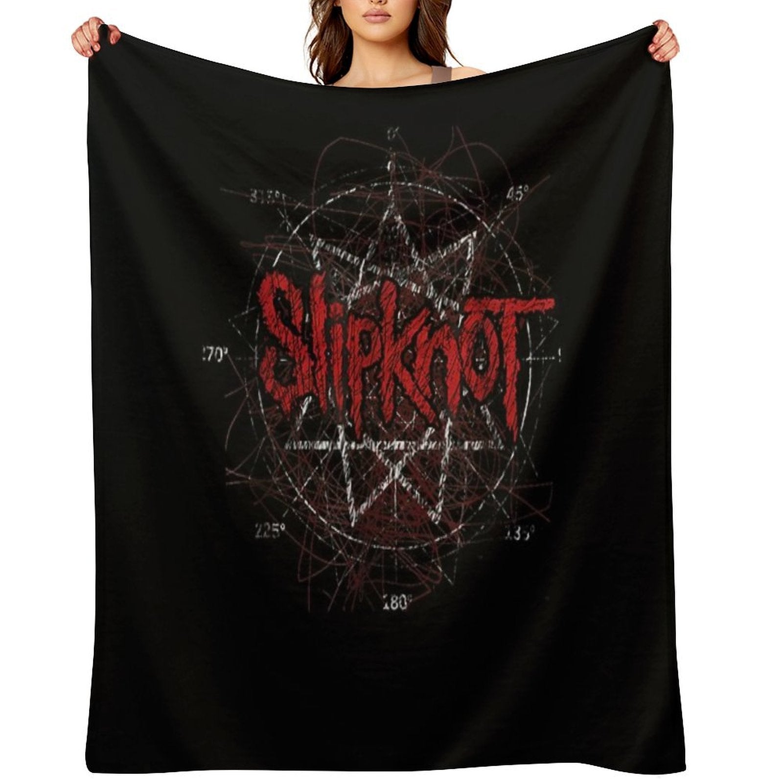 S-l-i-p-k-n-o-t Band Scribble Star Logo Plush Throw Blanket