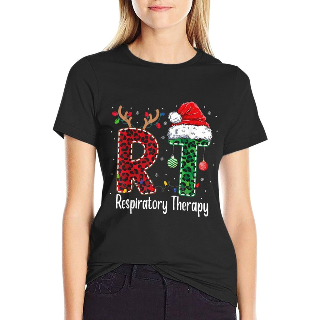 Respiratory Therapist Funny Christmas Future Nurse Design  Fade-proof Color T-Shirt