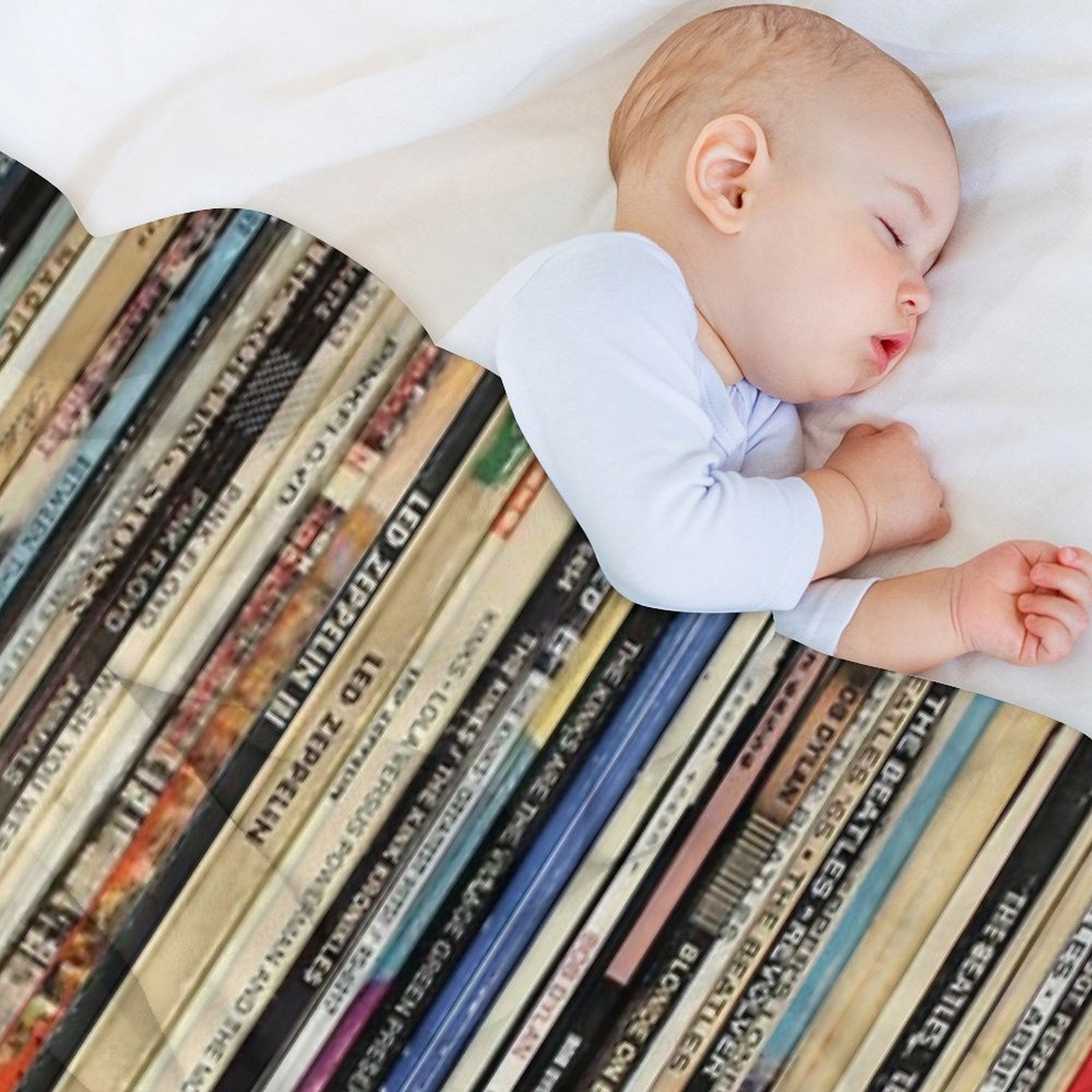 Classic Rock Vinyl Records Travel-friendly Throw Blanket