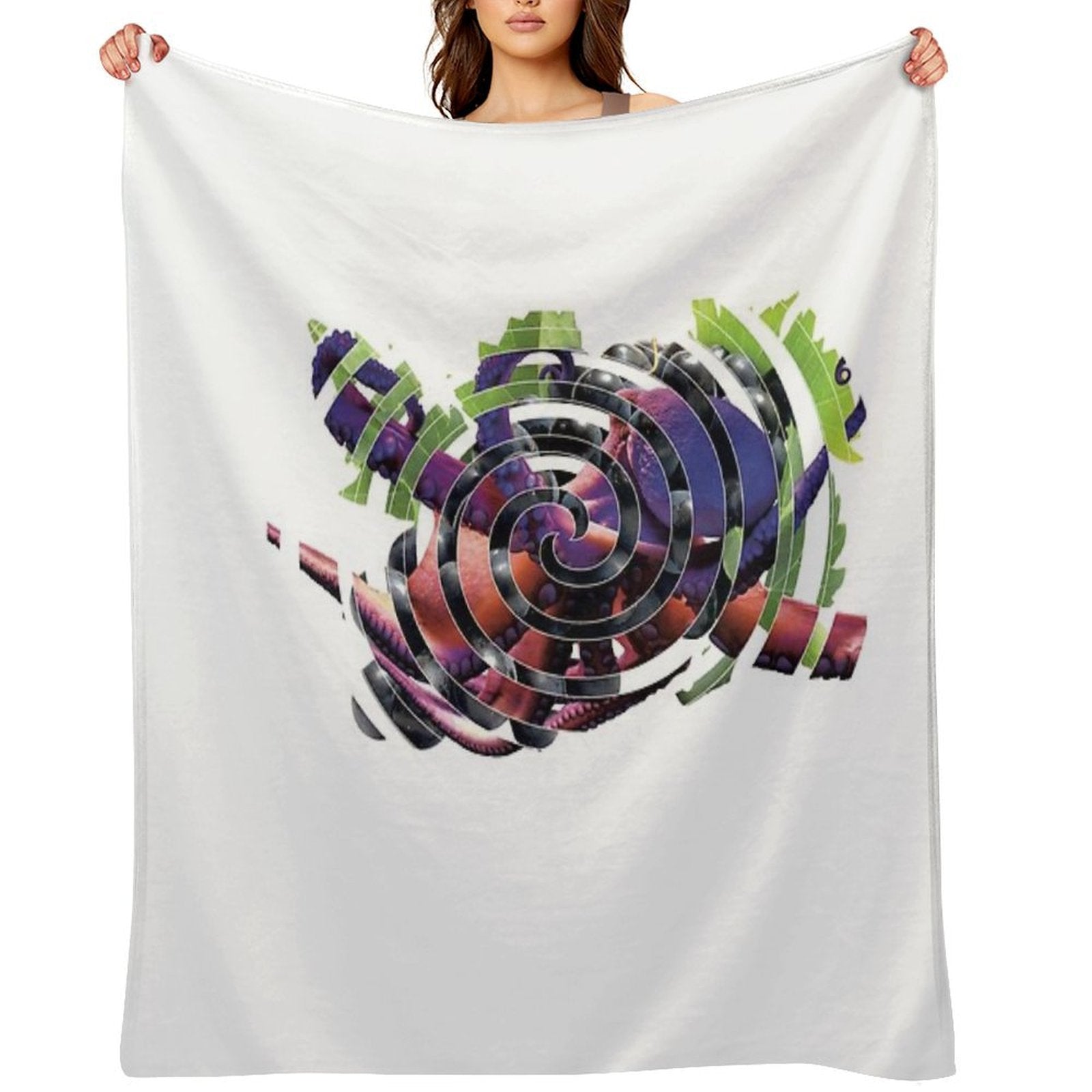 Octopus Grape °1 Sustainable Throw Blanket