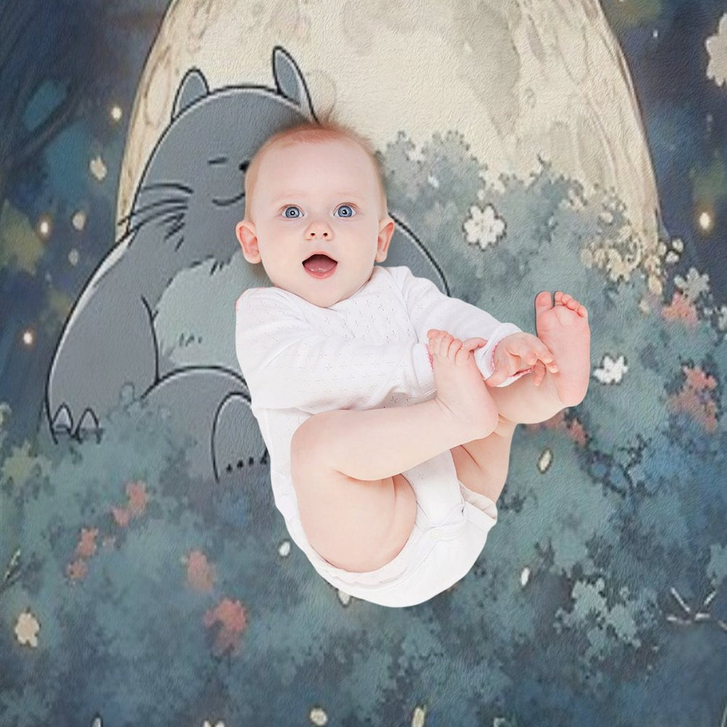 Explore The Enchanting World of My Neighbor Totoro XI Original Art And Illustrations Online Sustainable Throw Blanket