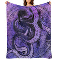Octopus on Damask - Purple Edition Comfort Throw Blanket