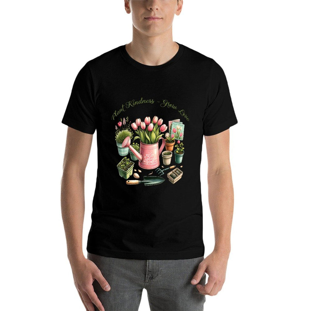 Plant Kindness Grow Love Gardening Spring-Themed Positive  Slim-fit Cut T-Shirt