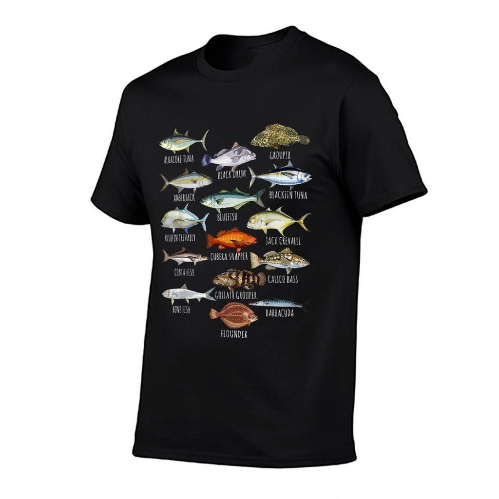 Fish Species Biology Types Of Saltwater Fish Fishing  Rolled Sleeves T-Shirt