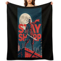 Stay Sharp – Retro Ninja in Hope-Style Urban Scene Anti-pilling Throw Blanket