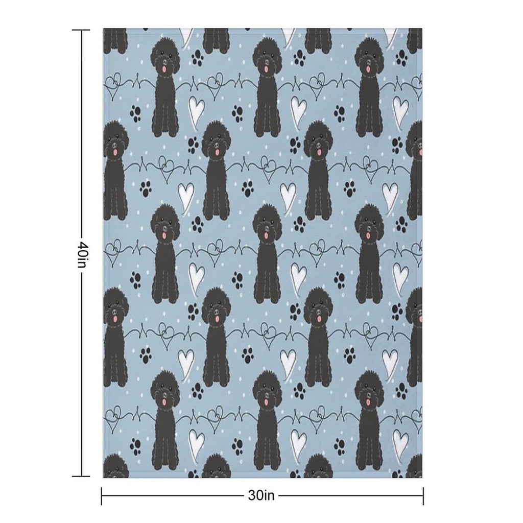 LOVE Black Toy Poodle Durable Throw Blanket