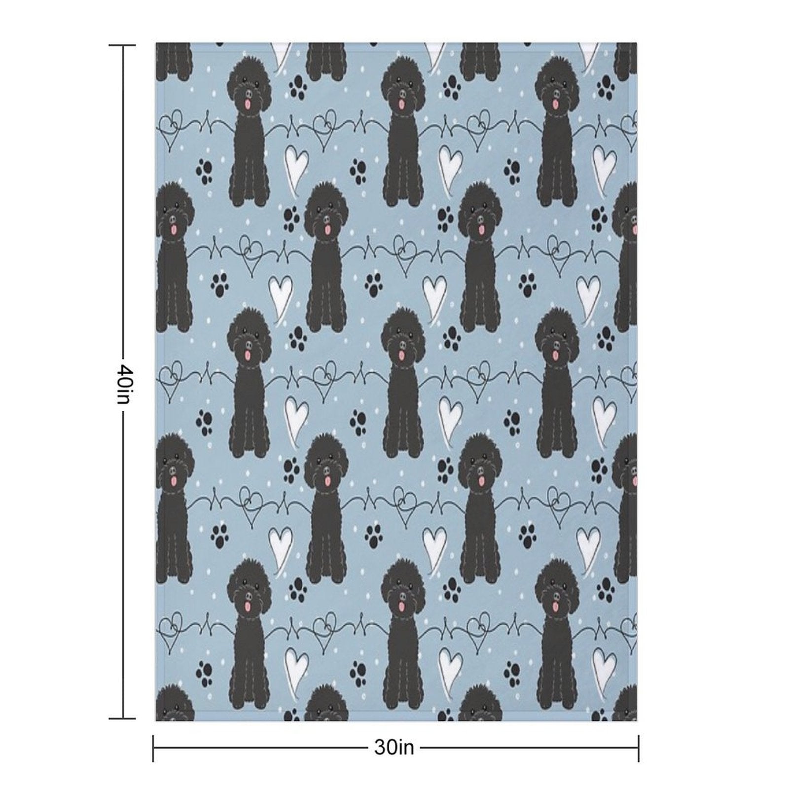 LOVE Black Toy Poodle Durable Throw Blanket
