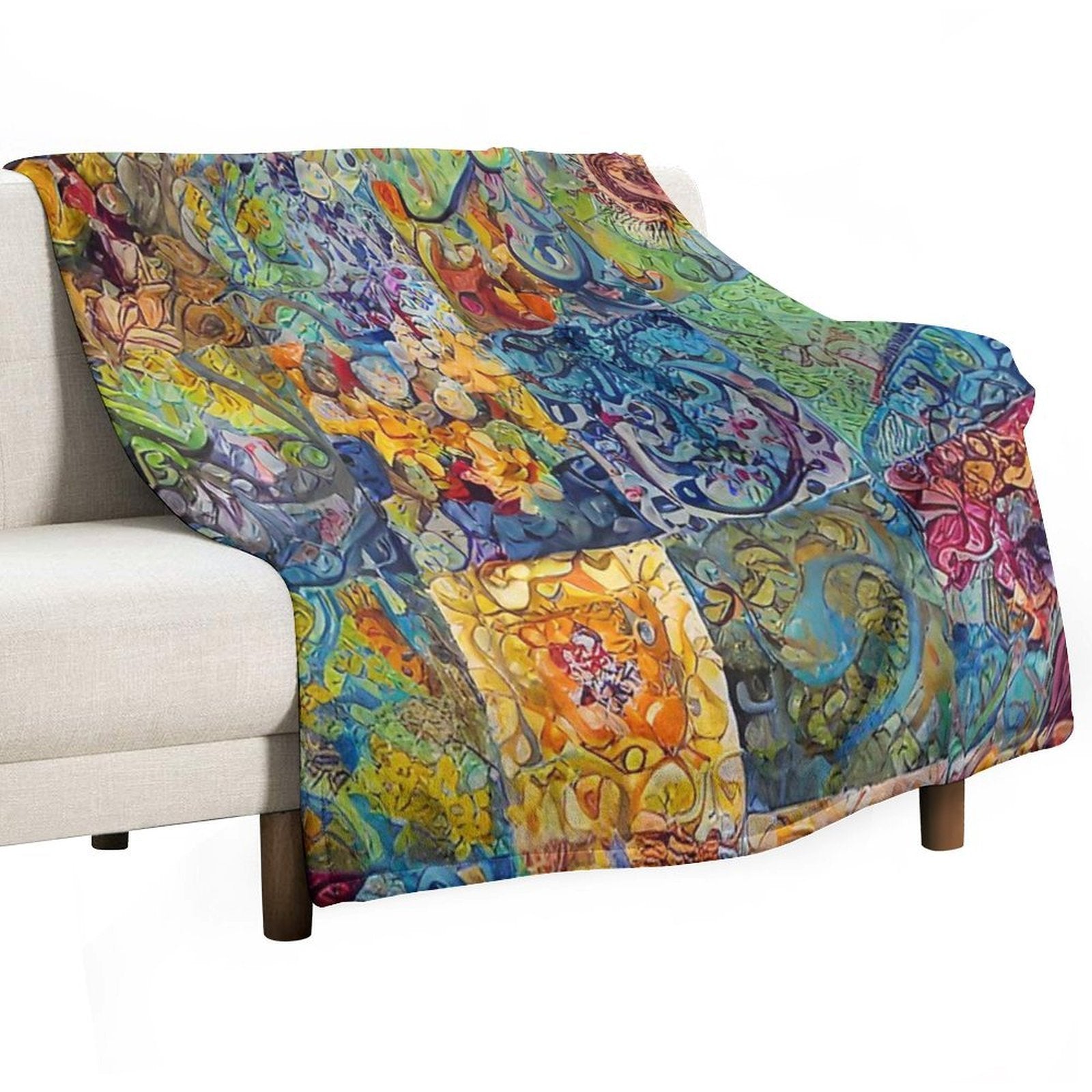 Abstract Quilt Decoupage Tile Pattern Gift-ready Throw Blanket