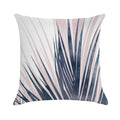 Contemporary Palm Leaf in Navy Blue And Blush Pink Soft Washable Throw Pillow